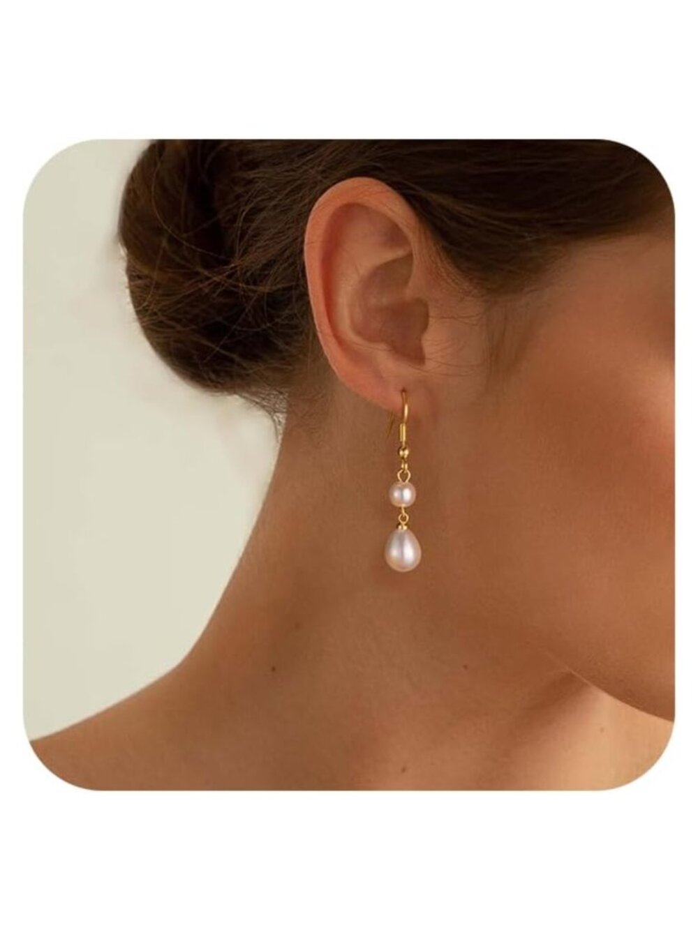 Gold Plated Pearl Drop Dangle Earrings for Women Trendy Statement